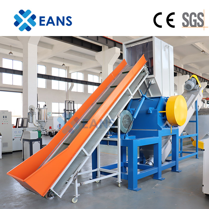 Waste Plastic PP PE Stretch Film Woven Bag Granulating Recycling Machine Line