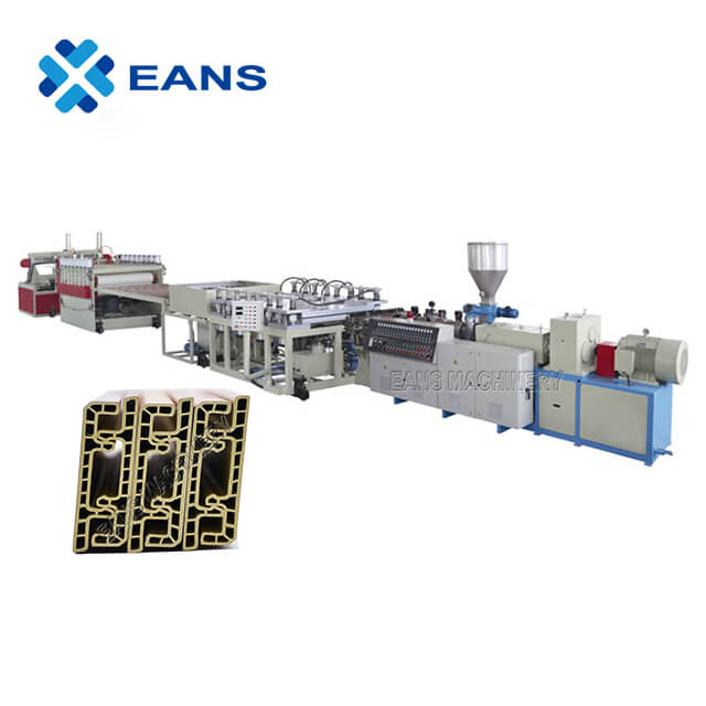 China manufacturing plastic PVC window frame production line